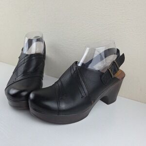 Women's BOC Gwen Clogs Black Buckle Strap Size 9